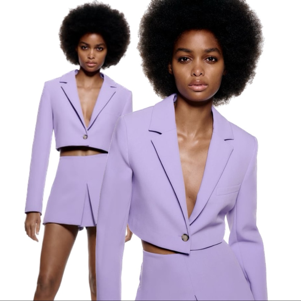 Zara | Cropped Buttoned Blazer